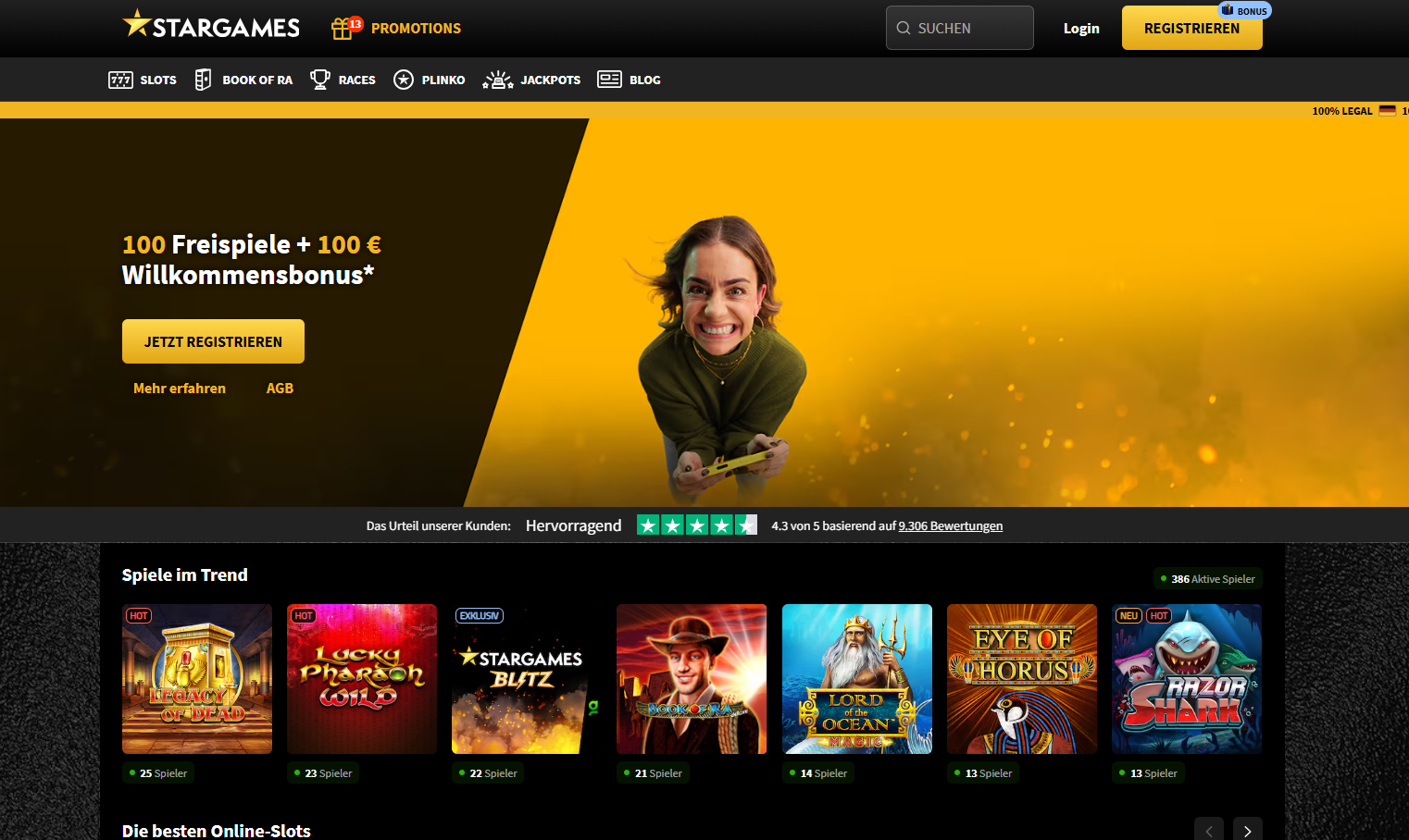 Screenshot eines modernen Online Casino Interfaces mit Auszahlungs-Optionen